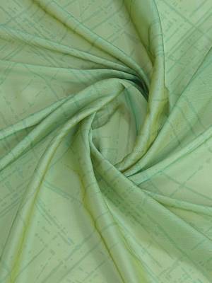 Green women aari work  chiffon saree 5