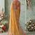 Yellow geometric printed zari saree