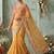 Yellow geometric printed zari saree