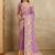 Lavender floral printed mirror work saree