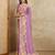 Lavender floral printed mirror work saree