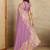 Lavender floral printed mirror work saree