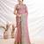 Pink aari work printed  chiffon saree
