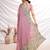 Pink aari work printed  chiffon saree