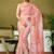 Pink floral zari  linen ready to wear saree