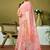 Pink floral zari  linen ready to wear saree