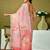 Pink floral zari  linen ready to wear saree