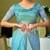 Blue tie and dye zari  linen ready to wear saree