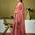 Brown floral zari  linen ready to wear saree