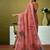 Brown floral zari  linen ready to wear saree