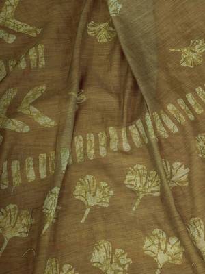 Green floral zari  linen ready to wear saree 5