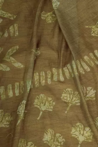 Green floral zari  linen ready to wear saree