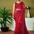 Red ethnic motifs ready to wear saree