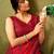 Red ethnic motifs ready to wear saree