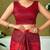 Red ethnic motifs ready to wear saree