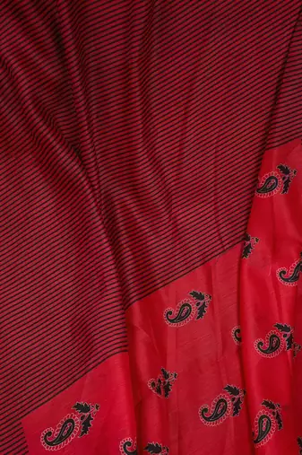 Red ethnic motifs ready to wear saree