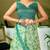Green floral ready to wear saree