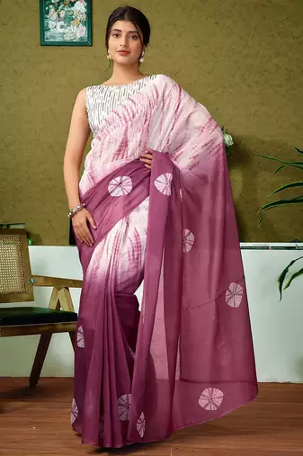 Mauve ready to wear saree
