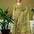 Olive checked ready to wear saree