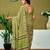 Olive checked ready to wear saree