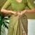 Olive checked ready to wear saree