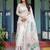 White printed floral  linen sarees