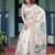 White printed floral  linen sarees