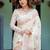 White printed floral  linen sarees