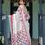 White women linen printed saree