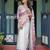 White women linen printed saree