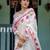 White women linen printed saree
