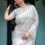 White striped  linen sarees