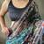 Blue kalamkari printed saree
