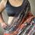 Orange kalamkari printed saree with blouse piece