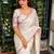 Off white floral embroidered designer tussar saree