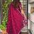 Maroon floral embroidered designer tussar saree