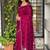 Maroon floral embroidered designer tussar saree