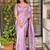 Lavender floral embroidered designer tussar saree