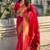 Pink woven design zari silk blend paithani saree