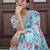 Blue floral zari ready to wear saree