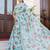 Blue floral zari ready to wear saree
