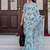 Blue floral zari ready to wear saree