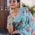 Blue floral zari ready to wear saree