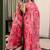 Pink floral zari linen blend ready to wear saree