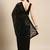 Black sequinned poly georgette designer saree