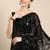 Black sequinned poly georgette designer saree