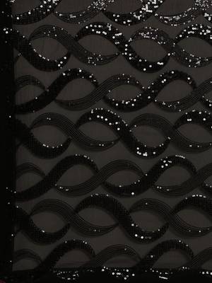 Black sequinned poly georgette designer saree 4