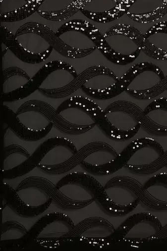 Black sequinned poly georgette designer saree