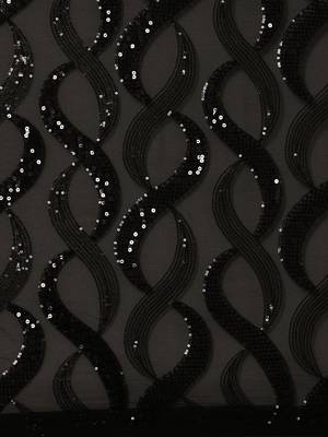 Black sequinned poly georgette designer saree 5