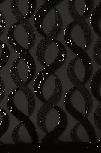 Black sequinned poly georgette designer saree